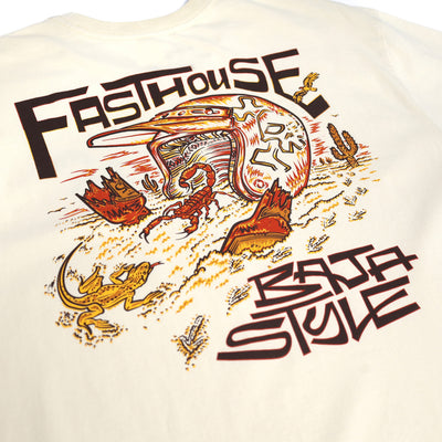 Fasthouse Baja Style SS Tee Natural - Close-Up of Graphic on Back