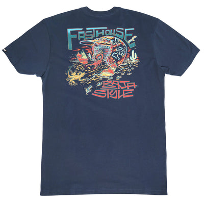 Fasthouse Baja Style SS Tee Navy - Rear View