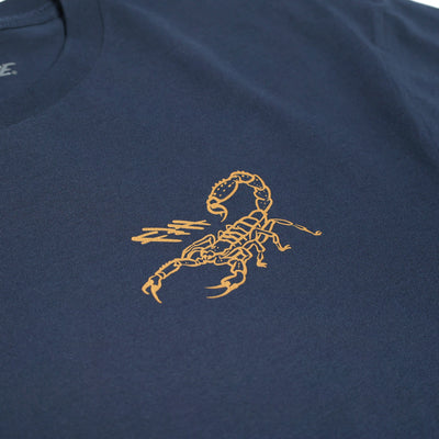 Fasthouse Baja Style SS Tee Navy - Close-Up of Graphic on Front