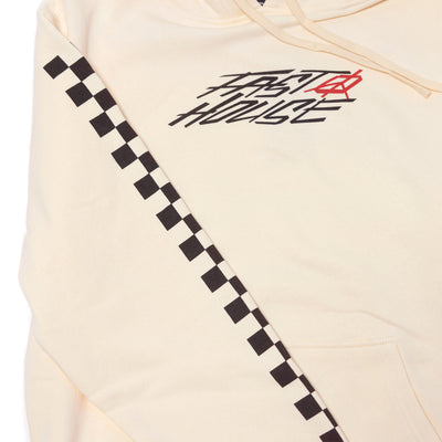 Fasthouse Base Camp Hooded Pullover Sandstone - Close-Up of Graphic on Sleeve