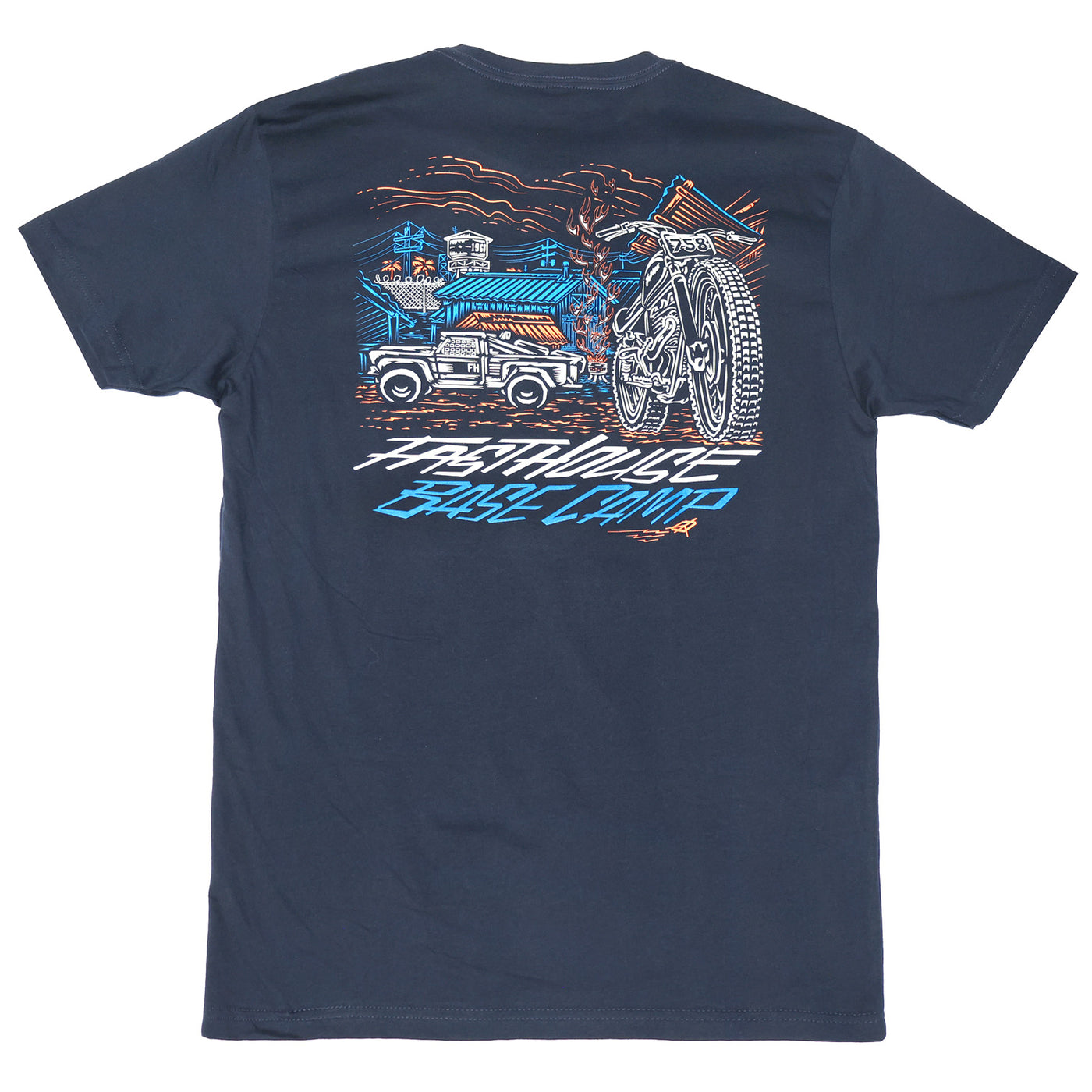 Fasthouse Base Camp SS Tee Navy - Rear View