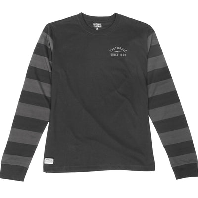 Fasthouse Blackout Yarn Dye LS Tee Black - Front View