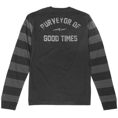 Fasthouse Blackout Yarn Dye LS Tee Black - Rear View