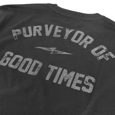 Fasthouse Blackout Yarn Dye LS Tee Black - Close-Up of Graphic on Back
