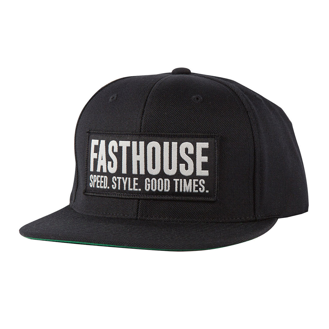 Fasthouse Blockhouse Hat Black - Front Side View