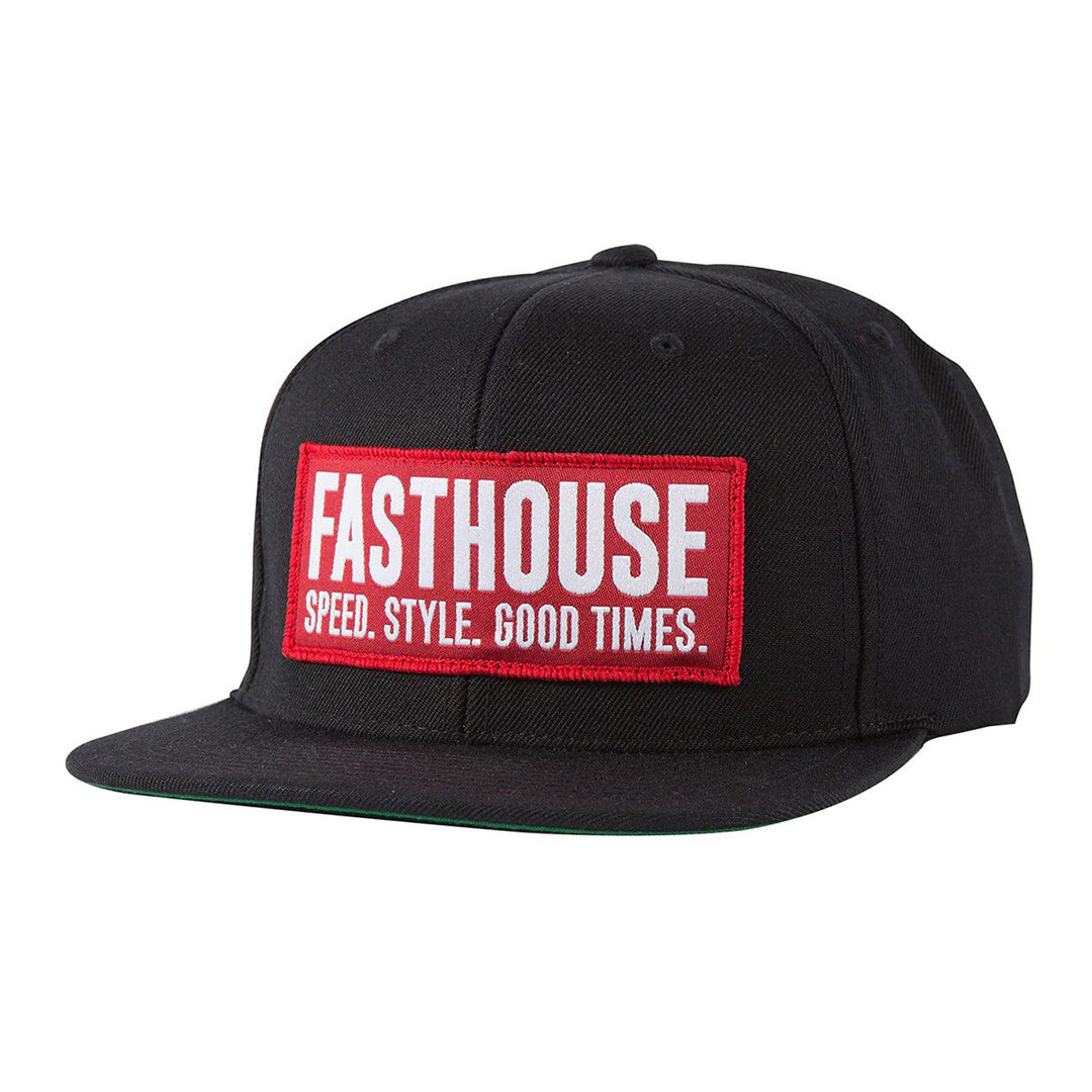 Fasthouse Blockhouse Hat Black/Red - Front Side View