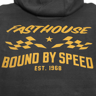 Fasthouse Bound Hooded Pullover Black - Close-Up of Graphic on Back