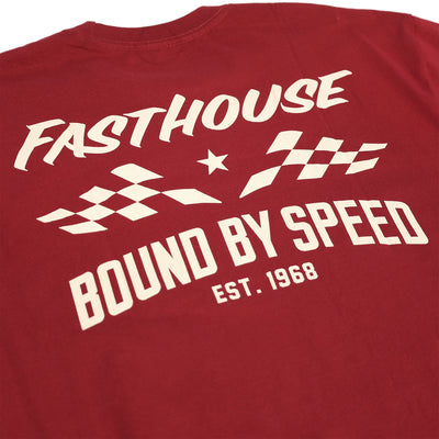 Fasthouse Bound SS Tee Cardinal - Close-Up of Graphic on Back