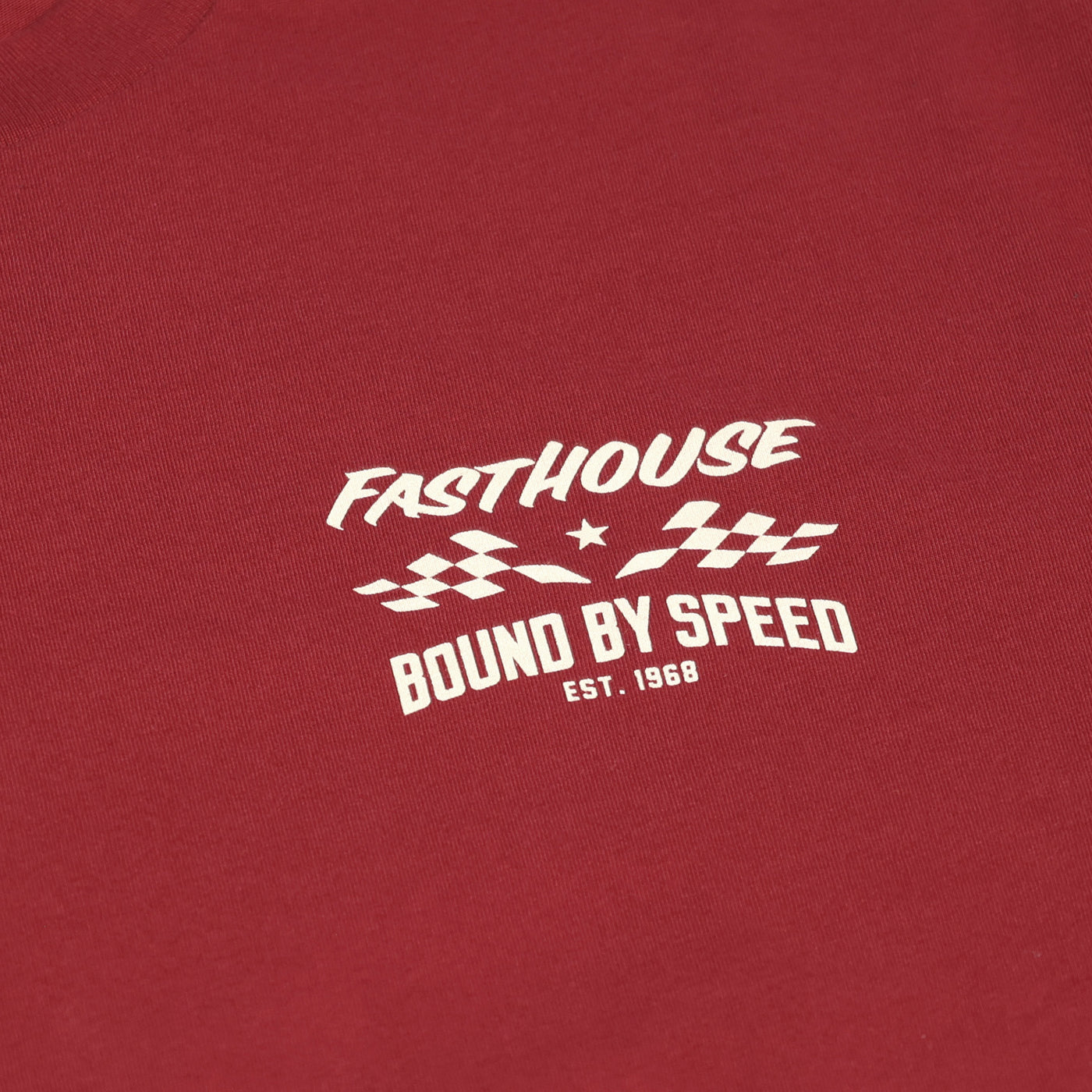 Fasthouse Bound SS Tee Cardinal - Close-Up of Graphic on Front