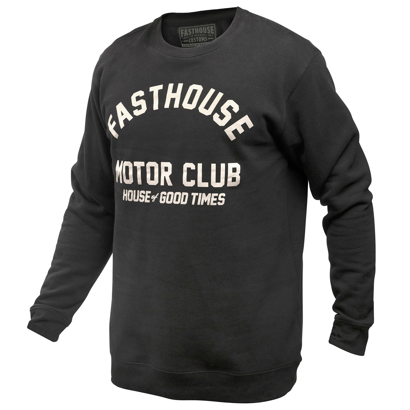 Fasthouse Brigade Crew Neck Pullover Black - Front View