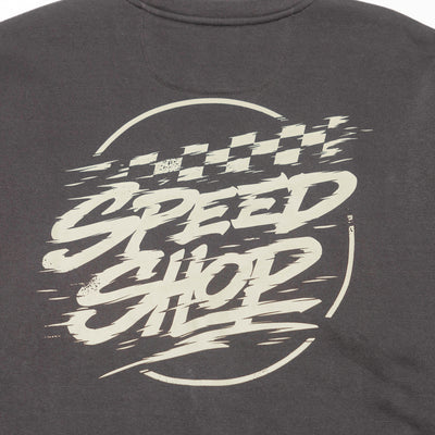 Fasthouse Burner Crew Neck Pullover Shadow - Close-Up of Graphic on Rear