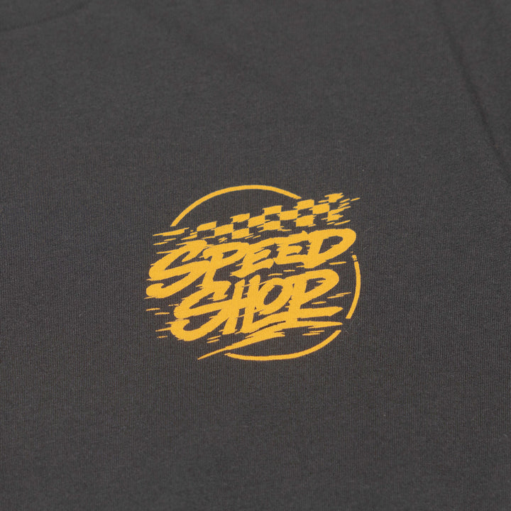 Fasthouse Burner SS Tee Black - Close-Up of Graphic on Front