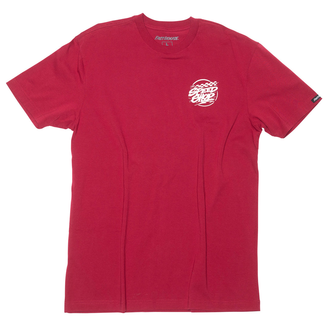 Fasthouse Burner SS Tee Cardinal - Front View