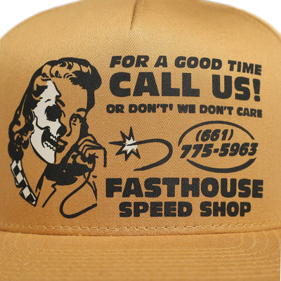 Fasthouse Call Us Hat - Close-Up of Front Graphic