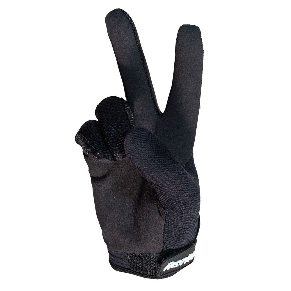 Fasthouse Carbon Glove Black - Palm View of Peace Sign