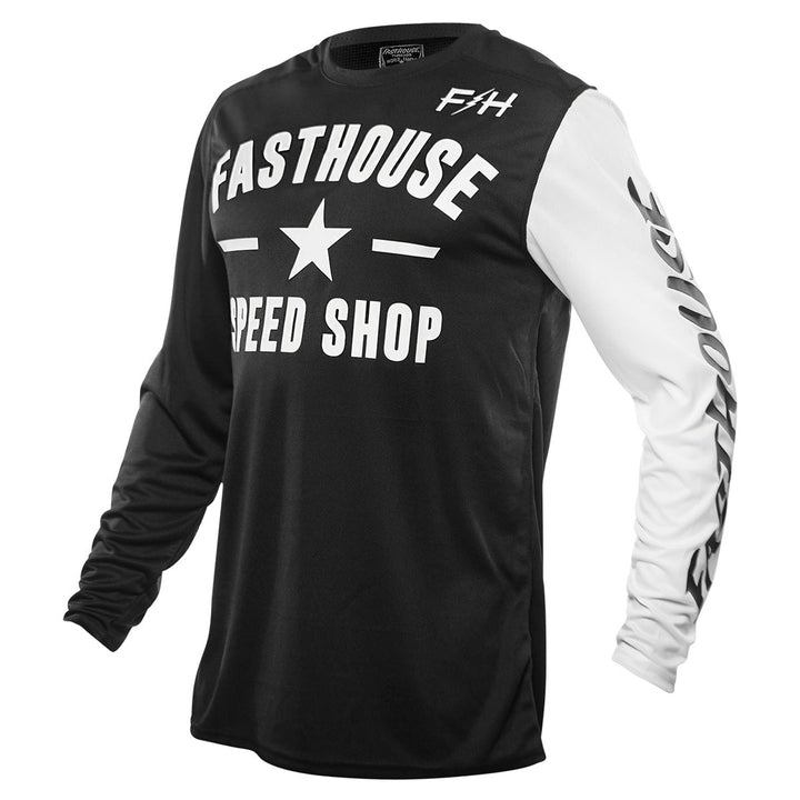 Fasthouse Carbon Jersey Black/White - Front View