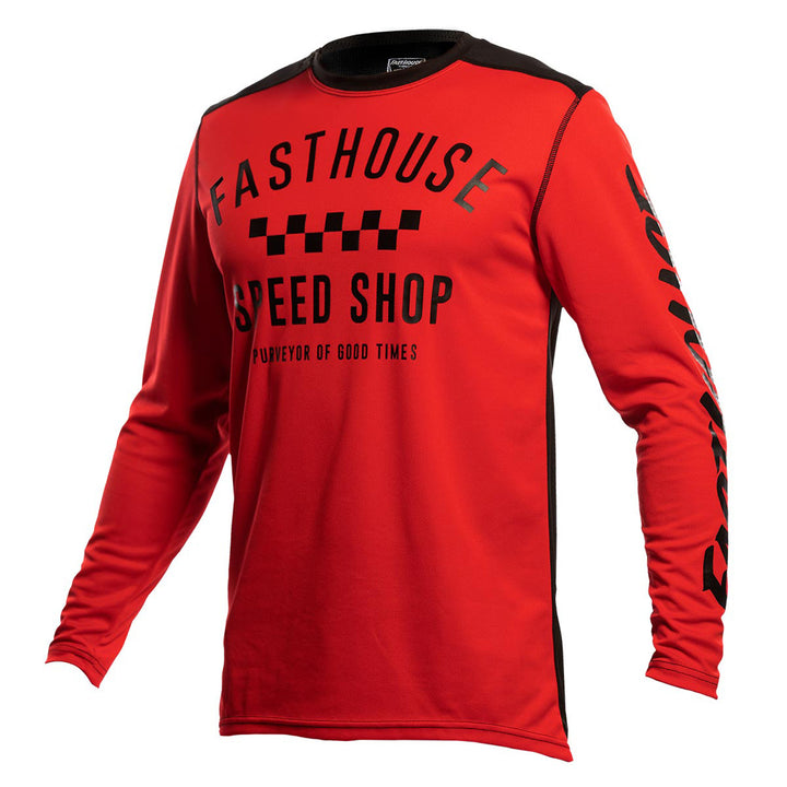 Fasthouse Carbon Jersey Red/Black - Front View