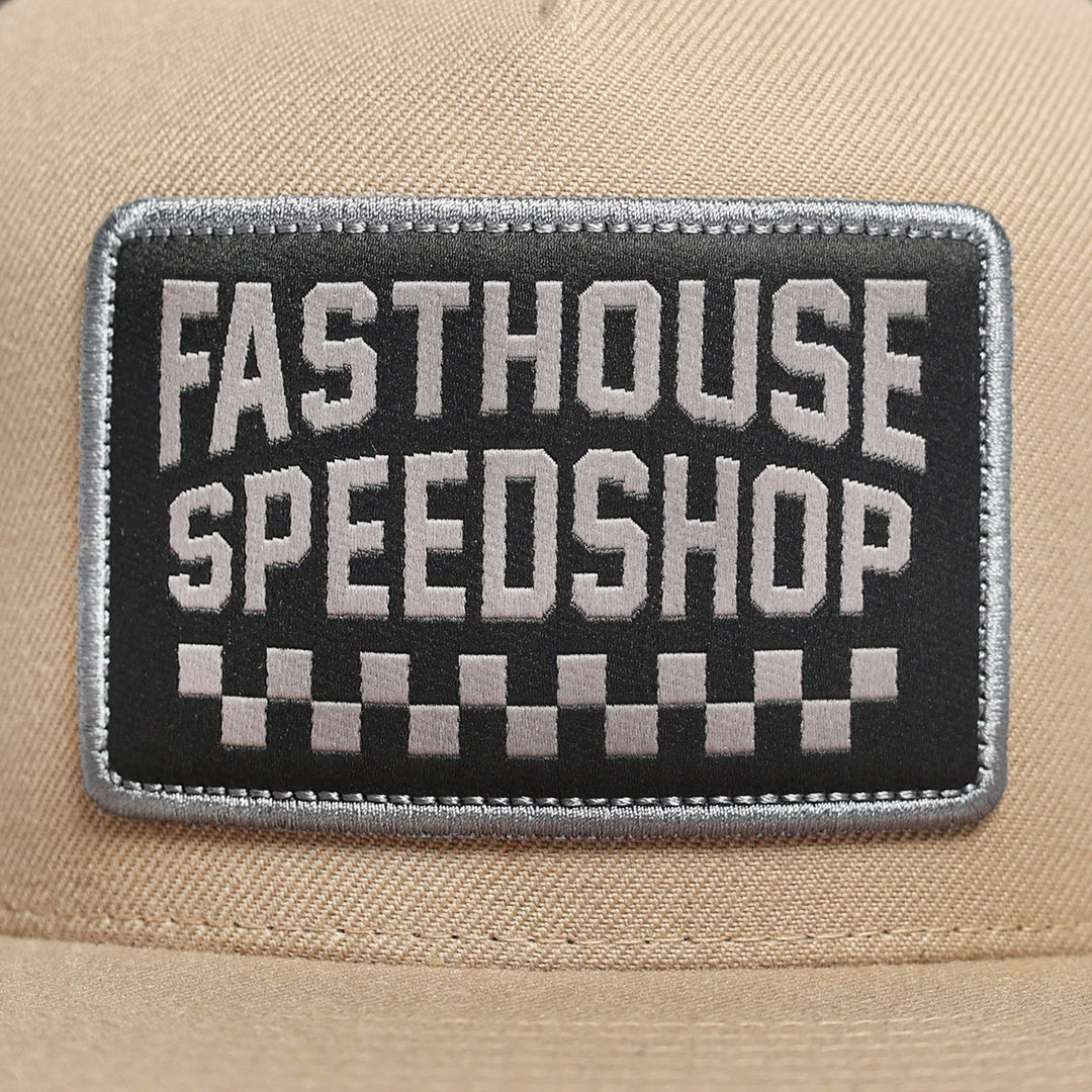 Fasthouse Chalet Hat Olive - Close-Up of Front Graphic