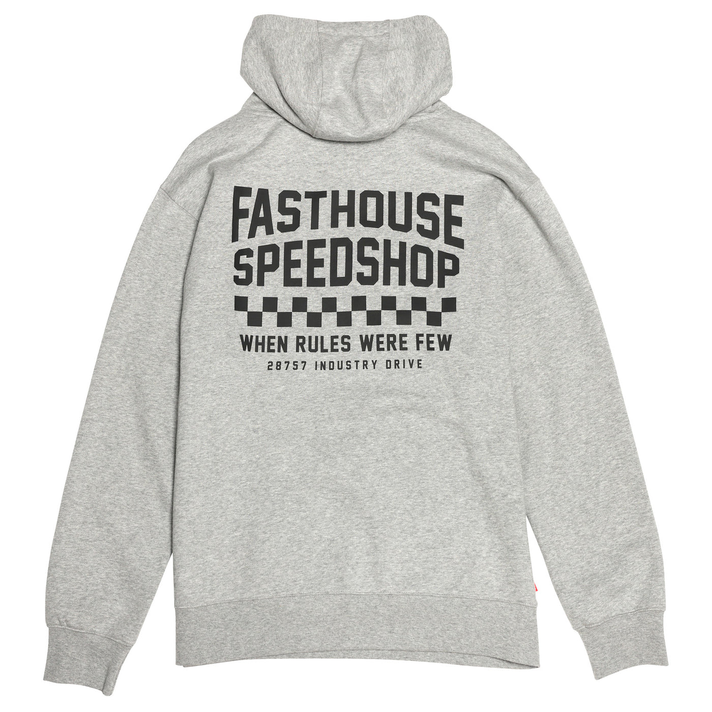 Fasthouse Chalet Hooded Pullover Heather Gray - Rear View