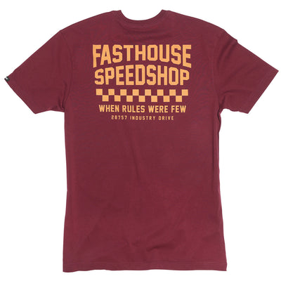 Fasthouse Chalet Tee Maroon - Rear View