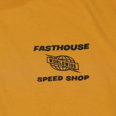 Fasthouse Champion Tee Vintage Gold - Close-Up of Graphic on Front