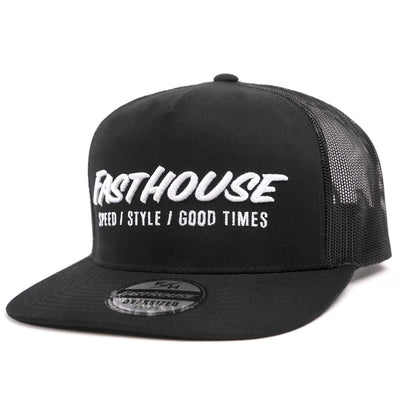 Fasthouse Classic Hat Oversized Black - Front Side View