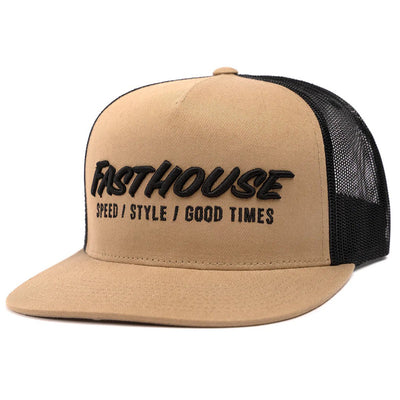 Fasthouse Classic Hat Oversized Tan - Front Side View