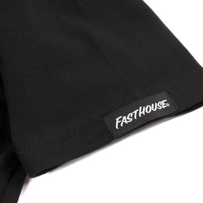 Fasthouse Coalition Tee Black - Close-Up of Logo Sewn into Hem