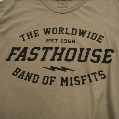 Fasthouse Coalition Tee Military Green - Close-Up of Graphic on Front