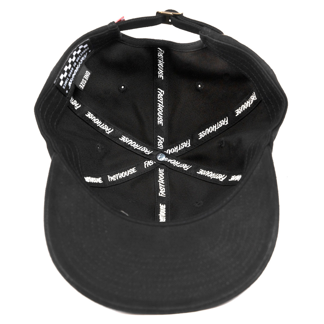 Fasthouse Coast 2 Coast Dad Hat Black - Bottom Up View