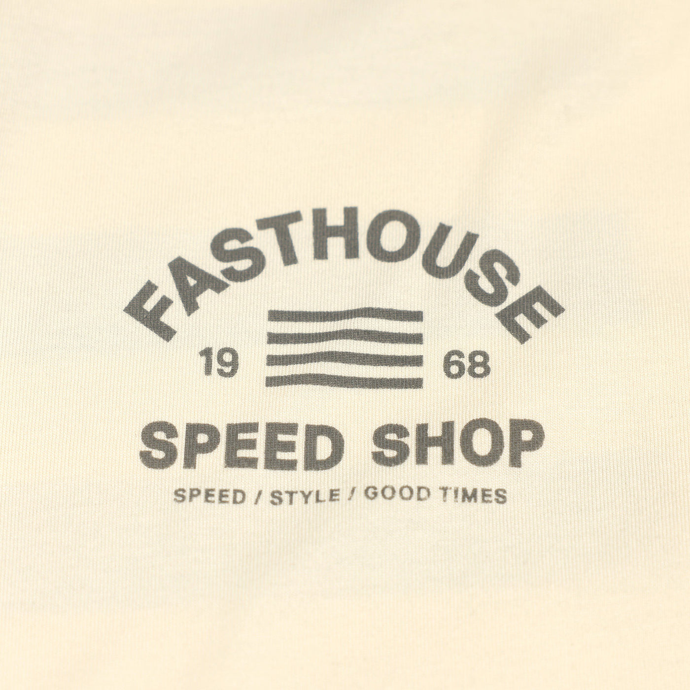 Fasthouse Cobalt Tee Natural - Close-Up of Graphic on Front