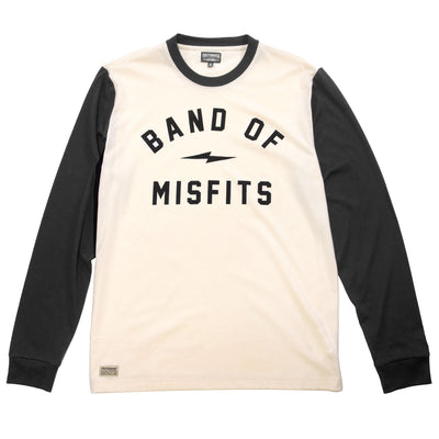 Fasthouse Capone Yarn Dye LS Tee Off White/Black - Front View