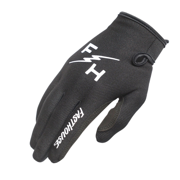 Fasthouse Carbon Eternal Gloves Black - Back of Hand View of Right Hand Glove