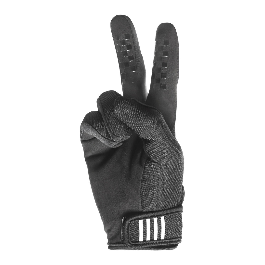 Fasthouse Carbon Eternal Gloves Black - Palm View of Peace Sign