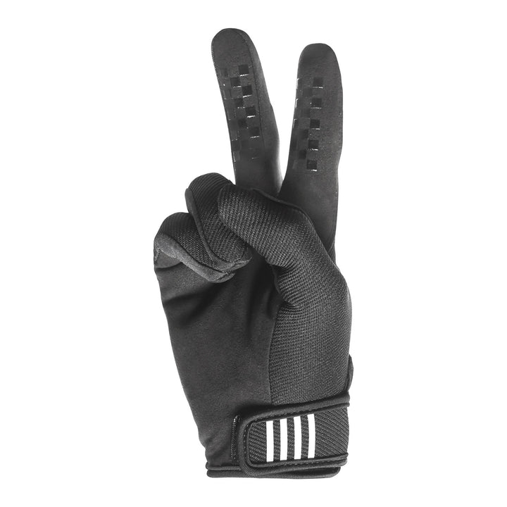 Fasthouse Carbon Eternal Gloves Black - Palm View of Peace Sign