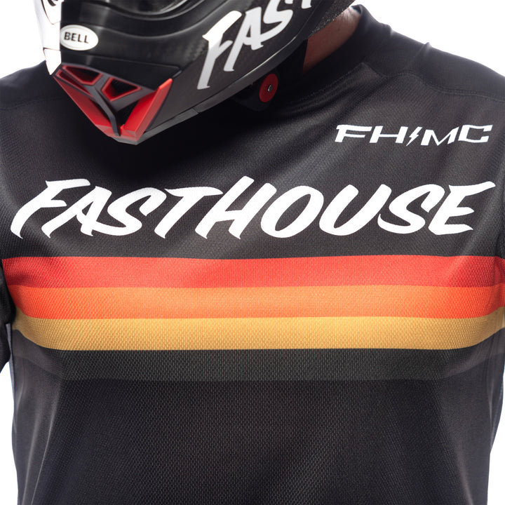 Fasthouse Carbon Force Jersey Black - Close-Up of Front Graphics