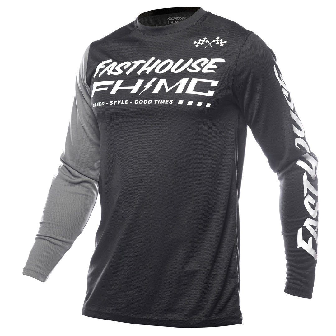 Fasthouse Carbon Method Jersey Black/Gray - Front View