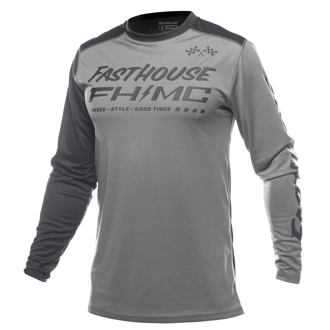 Fasthouse Carbon Method Jersey Gray/Black - Front View