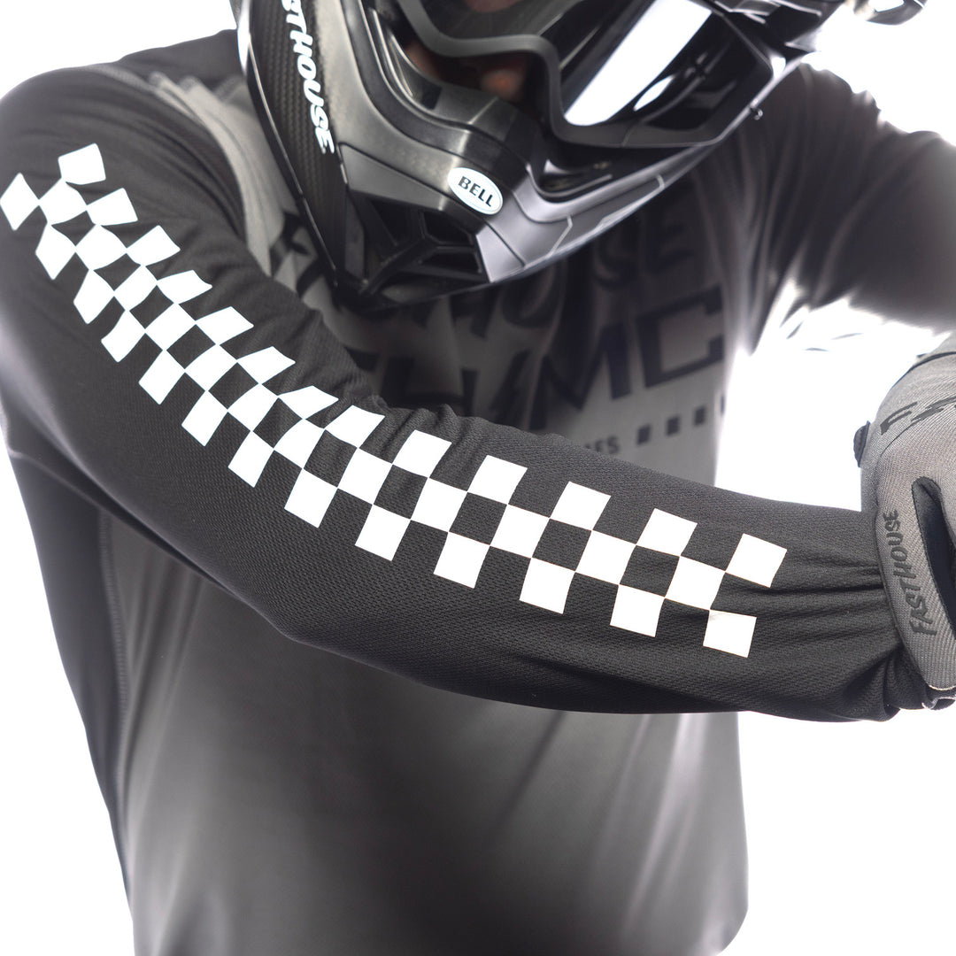 Fasthouse Carbon Method Jersey Gray/Black - Close-Up of Right Sleeve Graphics