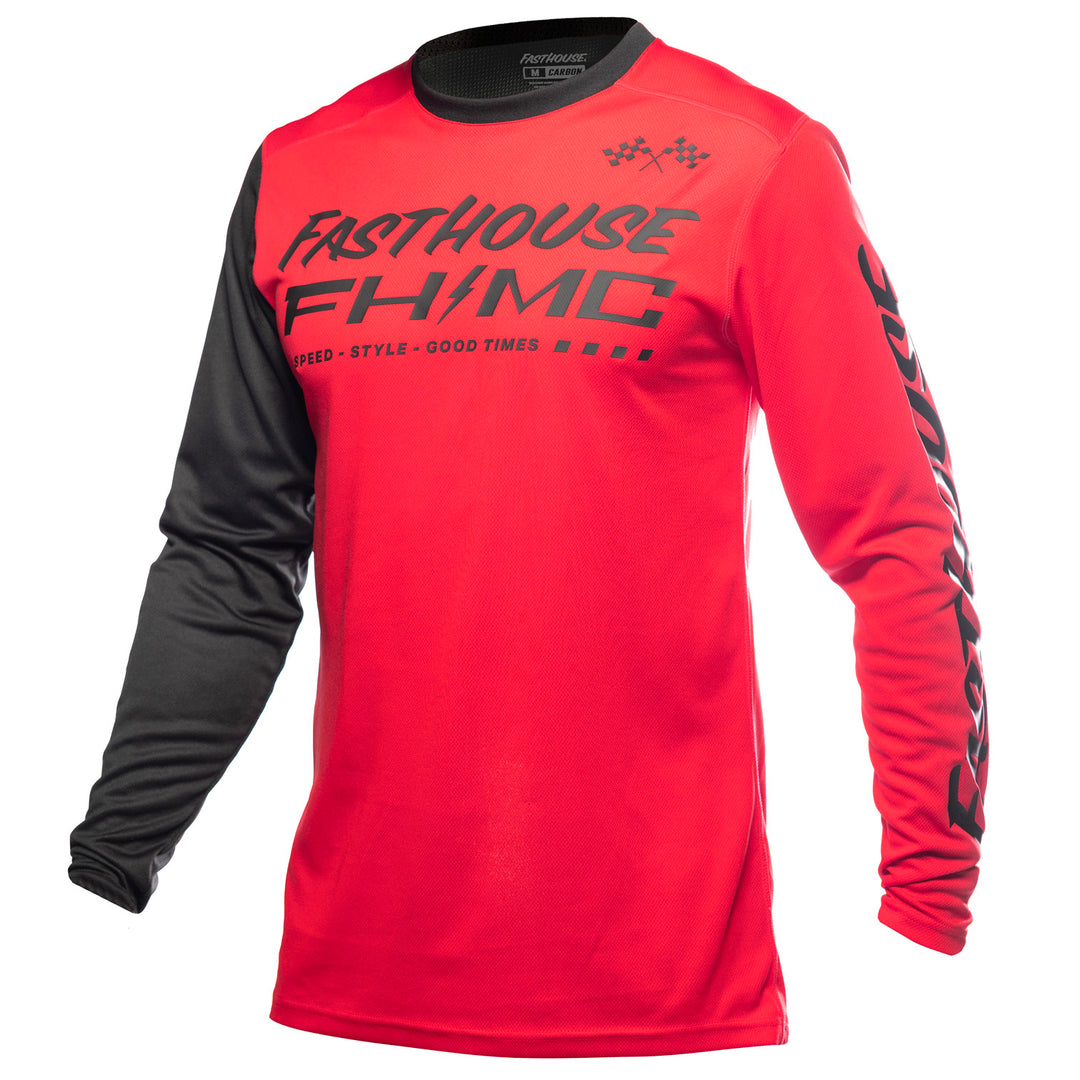 Fasthouse Carbon Method Jersey Red/Black - Front View