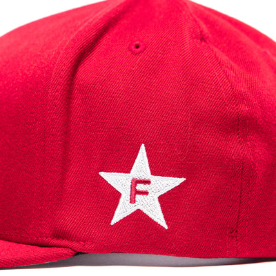 Fasthouse Crown Hat Cardinal - Close-Up of Side Stitched Graphic
