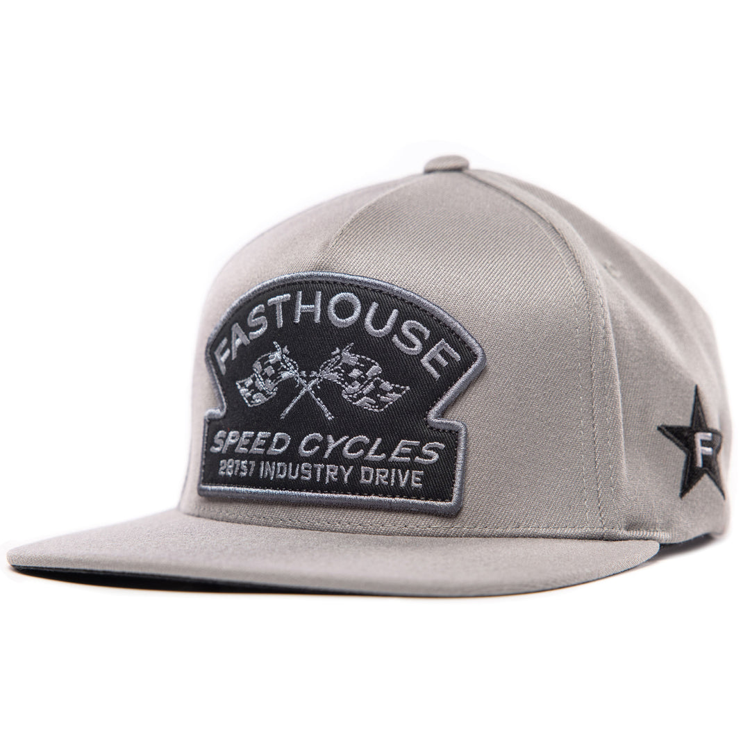 Fasthouse Crown Hat Gray - Front Side View