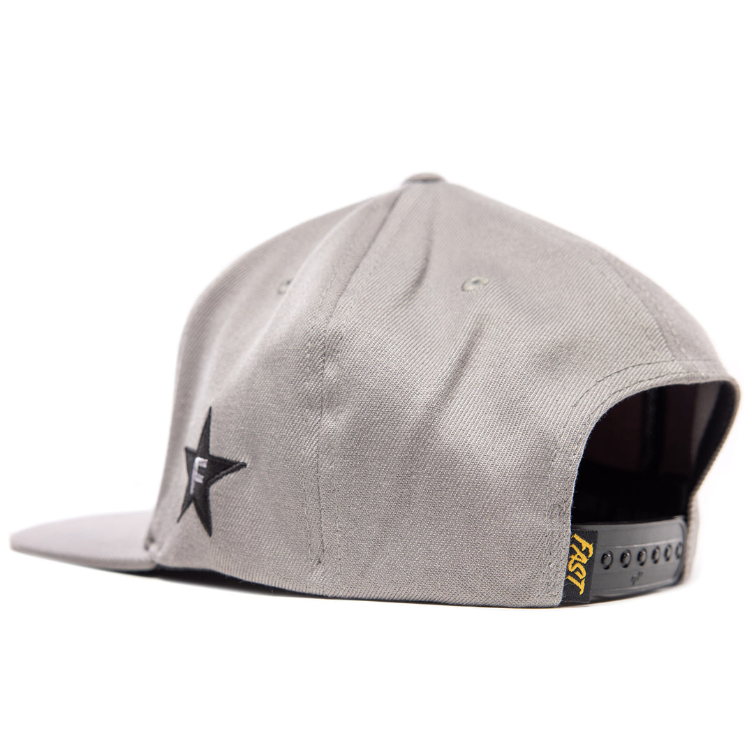 Fasthouse Crown Hat Gray - Rear Side View