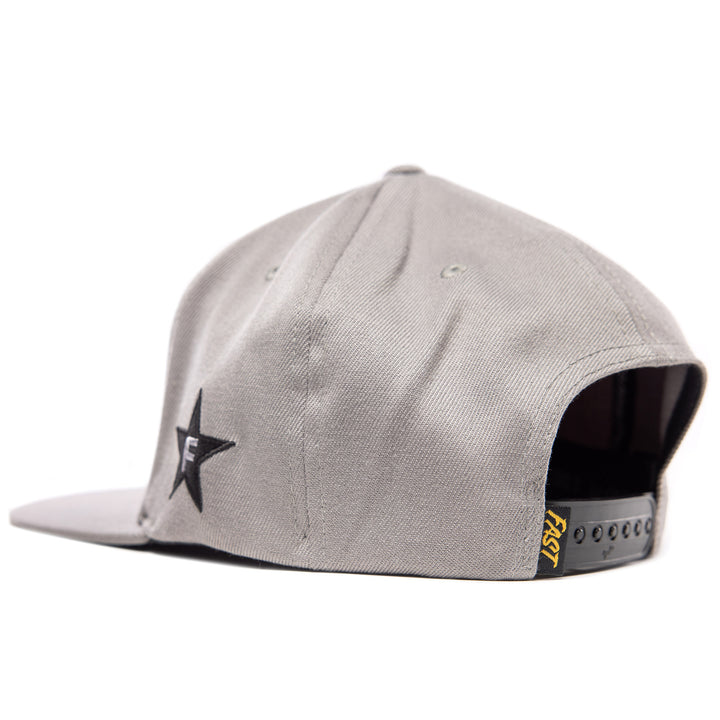 Fasthouse Crown Hat Gray - Rear Side View
