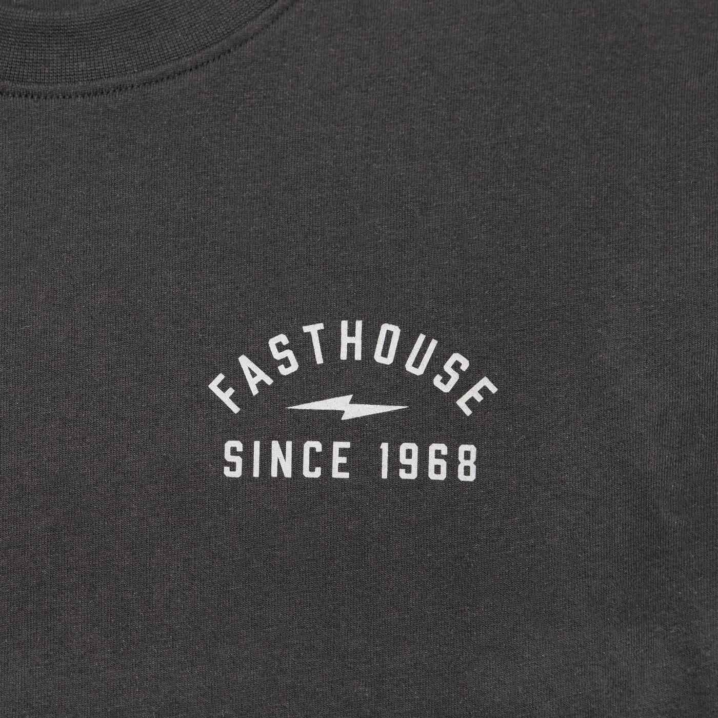 Fasthouse Crown LS Tee Black - Close-Up of Graphic on Front