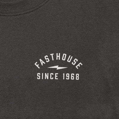 Fasthouse Crown LS Tee Black - Close-Up of Graphic on Front
