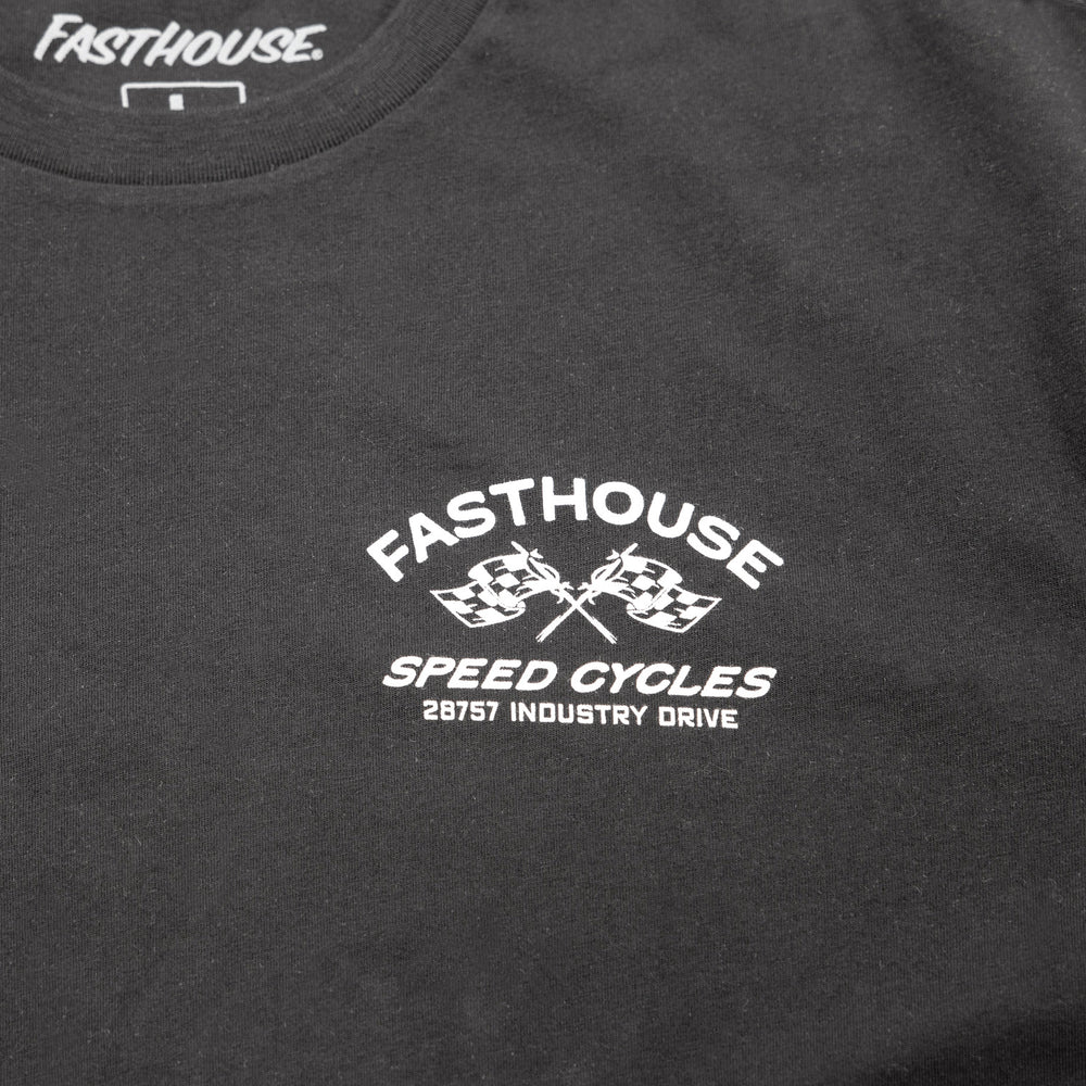Fasthouse Crown SS Tee Black - Close-Up of Graphic on Front