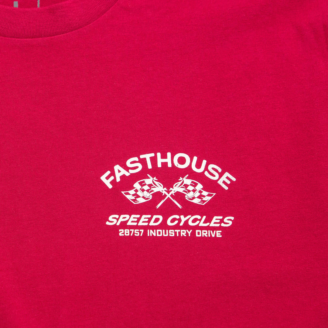 Fasthouse Crown SS Tee Cardinal - Close-Up of Graphic on Front