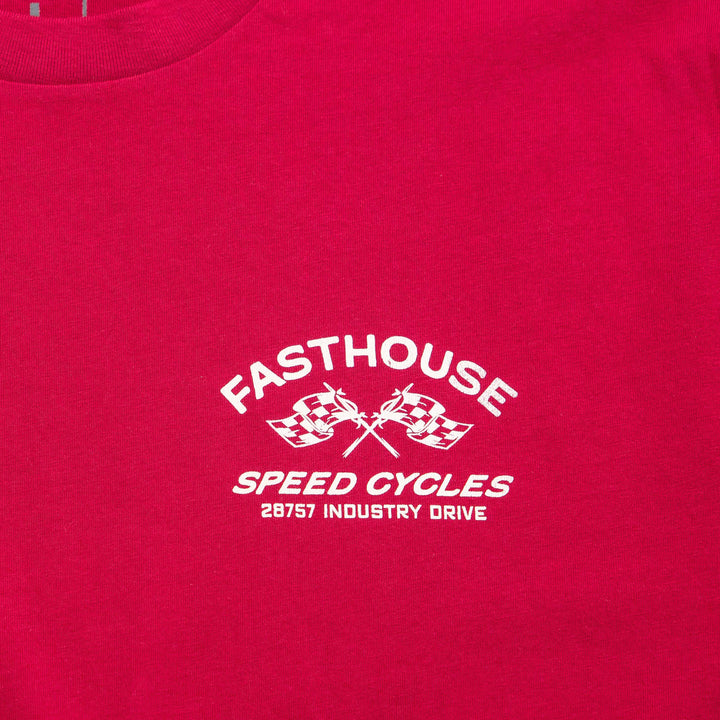 Fasthouse Crown SS Tee Cardinal - Close-Up of Graphic on Front