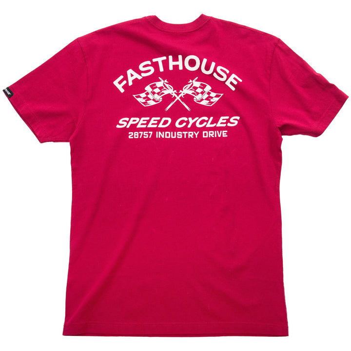 Fasthouse Crown SS Tee Cardinal - Rear View